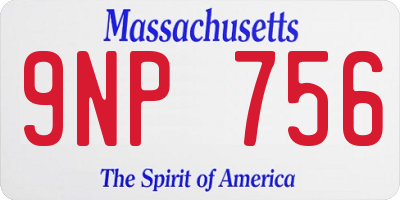 MA license plate 9NP756