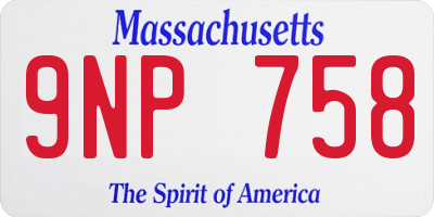 MA license plate 9NP758