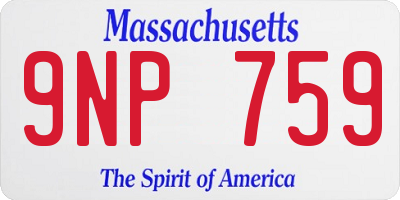 MA license plate 9NP759