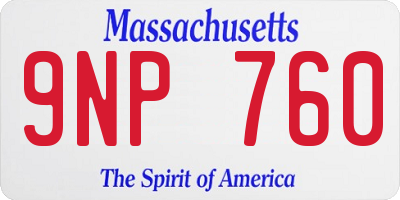 MA license plate 9NP760