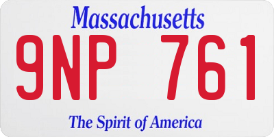 MA license plate 9NP761