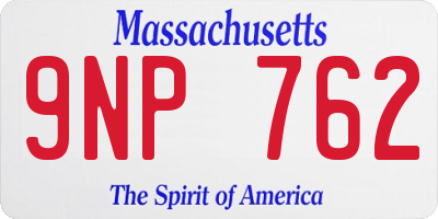 MA license plate 9NP762