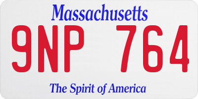 MA license plate 9NP764