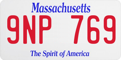 MA license plate 9NP769