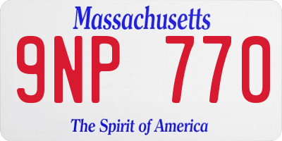 MA license plate 9NP770