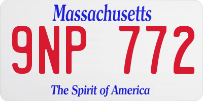 MA license plate 9NP772