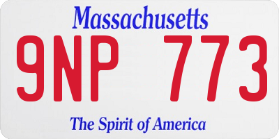MA license plate 9NP773
