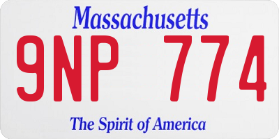 MA license plate 9NP774