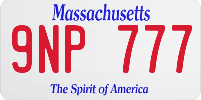 MA license plate 9NP777