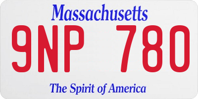 MA license plate 9NP780