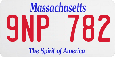 MA license plate 9NP782