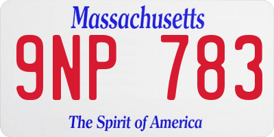MA license plate 9NP783