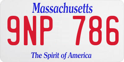 MA license plate 9NP786