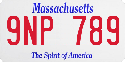MA license plate 9NP789