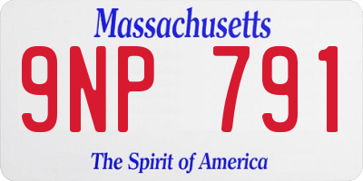 MA license plate 9NP791