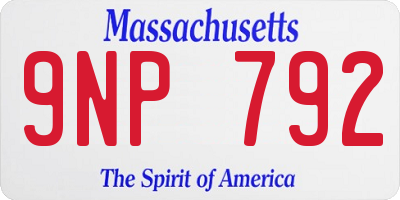 MA license plate 9NP792