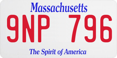 MA license plate 9NP796