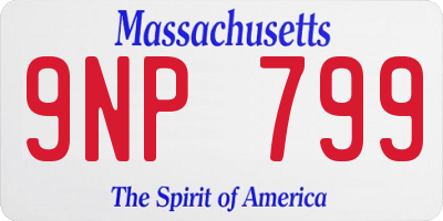MA license plate 9NP799