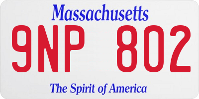 MA license plate 9NP802