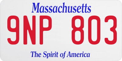 MA license plate 9NP803
