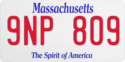 MA license plate 9NP809