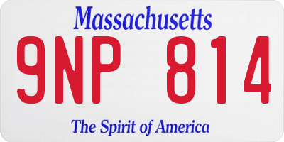 MA license plate 9NP814