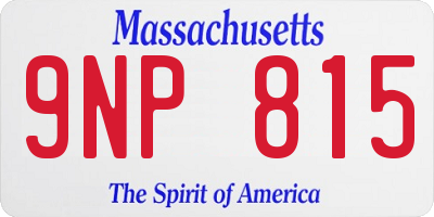 MA license plate 9NP815