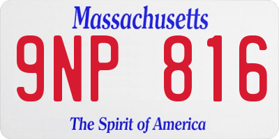 MA license plate 9NP816