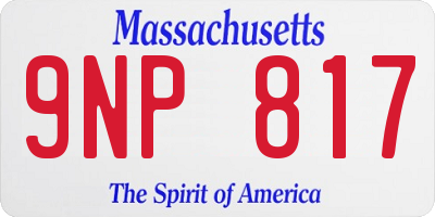 MA license plate 9NP817