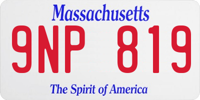 MA license plate 9NP819