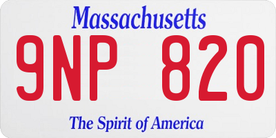 MA license plate 9NP820