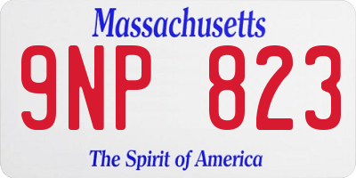 MA license plate 9NP823