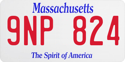 MA license plate 9NP824