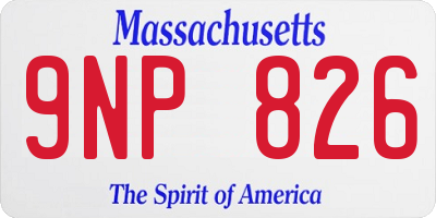 MA license plate 9NP826