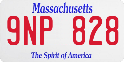 MA license plate 9NP828