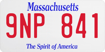 MA license plate 9NP841