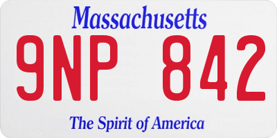 MA license plate 9NP842
