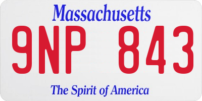 MA license plate 9NP843