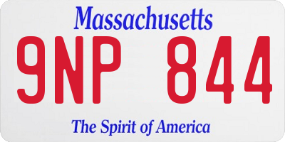 MA license plate 9NP844