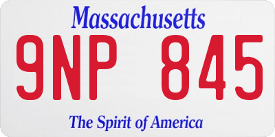 MA license plate 9NP845