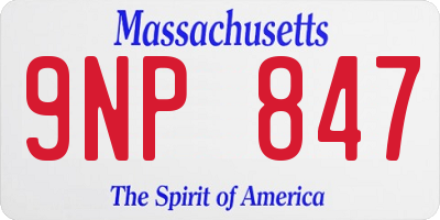 MA license plate 9NP847