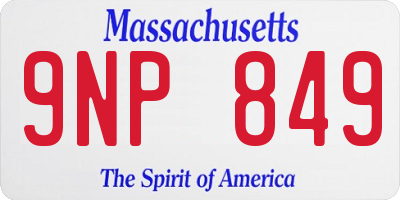 MA license plate 9NP849