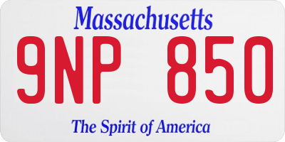 MA license plate 9NP850