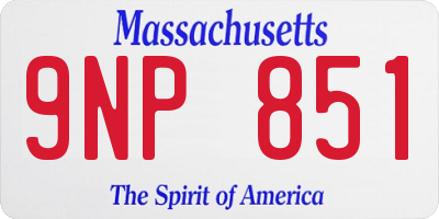MA license plate 9NP851