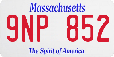 MA license plate 9NP852