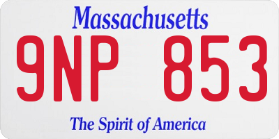 MA license plate 9NP853