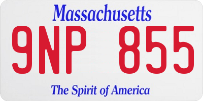 MA license plate 9NP855