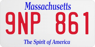 MA license plate 9NP861