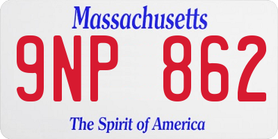MA license plate 9NP862
