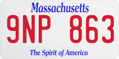 MA license plate 9NP863